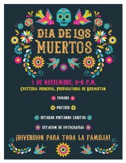 Flyer promoting Day of the Dead, Spanish version. 